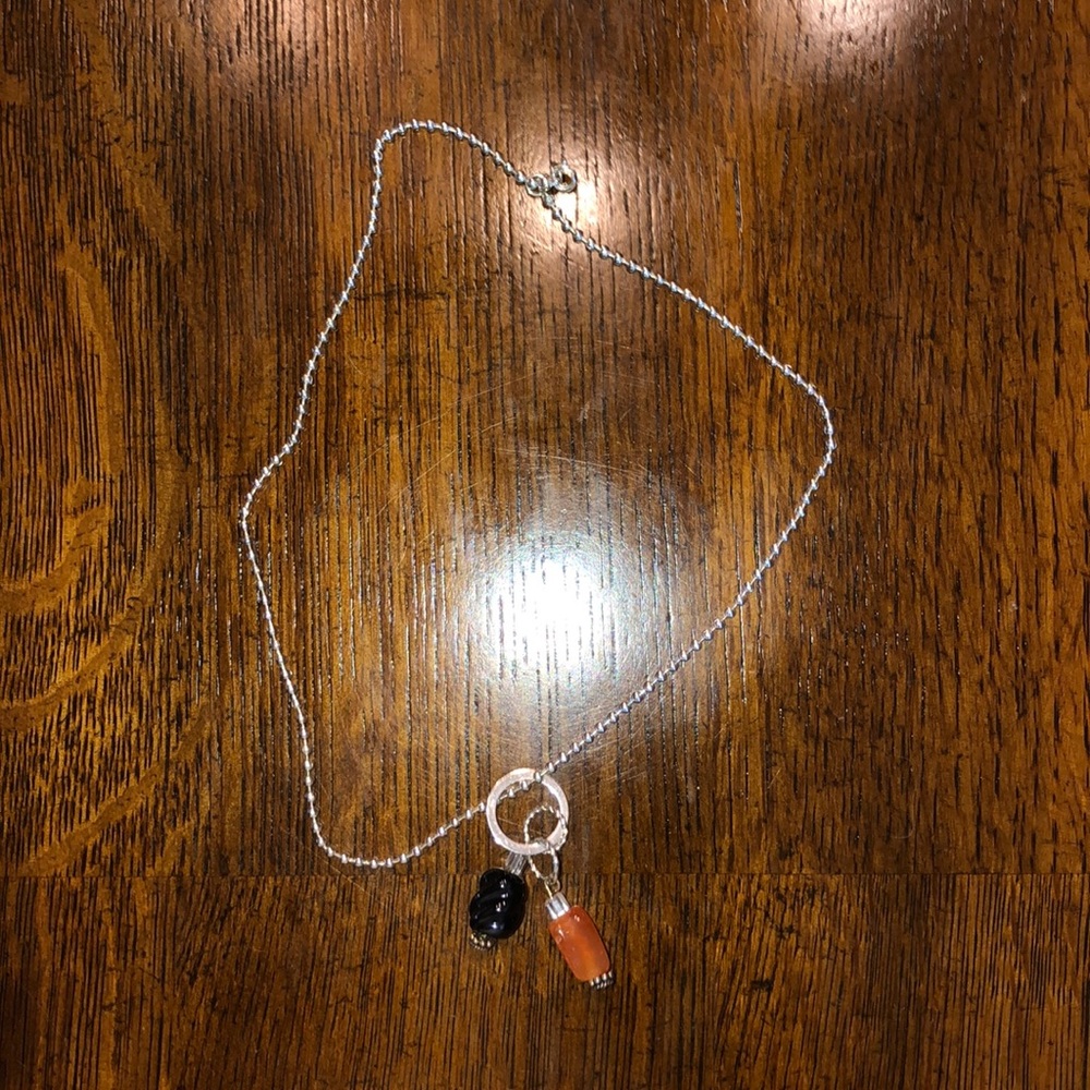 Orange and black necklace